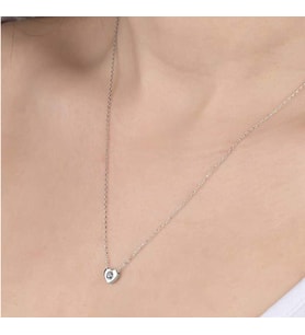 SWAROVSKİ TAŞLI KALP 925 AYAR GÜMÜŞ KOLYE