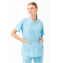 Santolina V Yaka Üniforma - Doktor, Hemşire, Sağlık Çalışanları İçin Rahat ve Dayanıklı Scrubs
