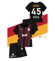 Galatasaray Orijinal Lisanslı 24-25 5 Yıldızlı Siyah İsme Özel Çocuk Forma Set (Kırmızı-Siyah)
