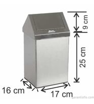 Garanti Metal 1301 Çatı Kapaklı Çöp Kovası (6 Litre)
