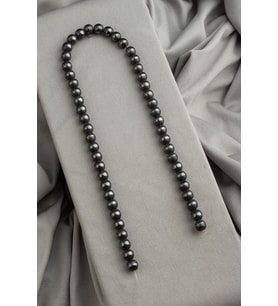 Hematit Doğal Taş Parlak Füme Küre Kesim 8x8mm Dizi [AA]
