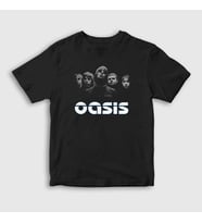 Presmono Unisex Çocuk Siyah Band Oasis T-Shirt 100052tt