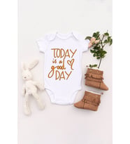 Unisex Bebek Bugün Güzel Bir Gün Baskılı Body Zıbın