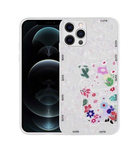Apple iPhone 12 Pro Max Kılıf Desenli Sert Silikon Zore Mumila Kılıf White Cat