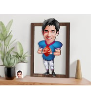 BK Gift Kişiye Özel Amerikan Futbolcusu Karikatürlü 3D Ahşap Tablo-12, Sevgiliye Hediye, Arkadaşa Hediye, Doğum Günü Hediyesi