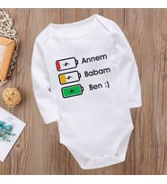 Pil Baskılı Yazılı Bebek Zıbın