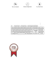 Torima TK-09 Beyaz Retro Daktilo Görünümlü Kablolu Q Klavye