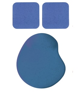 Oval Mavi Kum Desen Bilek Destekli Mouse Pad + 2 Adet Kupa Fincan Bardak Altlığı Altlık Set