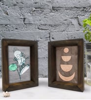 Bk Gift Dekoratif 2'li Doğal Masif Ahşap Çerçeve 15x20cm-80 (Beyaz)