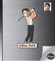 Kişiye Özel Golfcü Erkek Ahşap Magnet -1