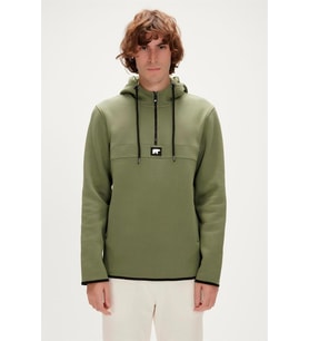 Bad Bear DEFENCE HALF-ZIP HOODIE THYME Erkek Sweatshirt Haki S-XXL