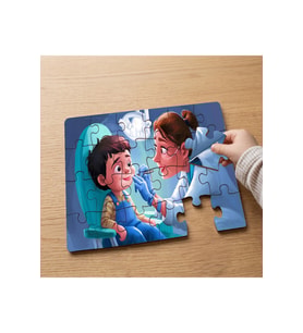 Dişçide Mutlu Çocuk Tasarımlı 24 Parça Ahşap Çocuk Puzzle MPK0812