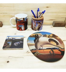 Salvador Dali Set 2 - Kupa-Mousepad-Doğal Taş Bardak Altlığı -Kalemlik