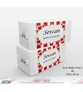 Çeyiz Kolisi Etiketi / A5 - 10 Adet