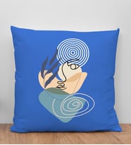 BK Gift Modern Art Tasarımlı Mavi Kırlent Yastık, Arkadaşa Hediye, Ev Dekorasyonu, Ev Hediyesi-3