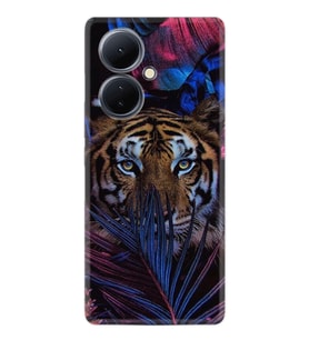 Vivo V29 Lite Kılıf Resimli Desenli Baskılı Silikon Flowers Tiger 1319