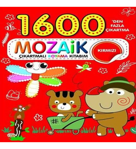 1600 Mozaik Çıkartmalı Boyama Kitabım Kırmızı
