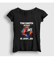 Presmono Kadın Siyah The Earth Without Art T-Shirt 413909tt