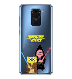 Xiaomi Redmi Note 9 Uyumlu Sunger Bob Star Wars Desenli Şeffaf Telefon Kılıfı