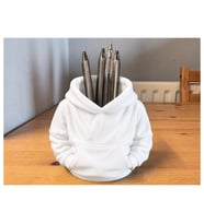 Alvera Kapüşonlu Sweatshirt Kalemlik – 3D Baskı Masaüstü Organizer-Beyaz