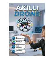 Akıllı Sensörlü El Kontrollü Mini Futbol Topu Drone – Renkli LED Işıklı