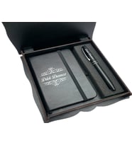 İsme Özel Ahşap Kutulu Defter Kalem Hediye Seti