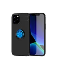 Apple İphone 12 Kılıf Range Yüzüklü Silikon - Siyah-mavi