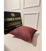 NİVEMESHOME MONET ZİGZAG KIRLENT KILIFI BORDO-GRİ 45 X 45