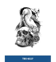 TBS-8327 ORTA BOY KUŞ VE KURUKAFA DESEN GEÇİCİ DÖVME-TATTO
