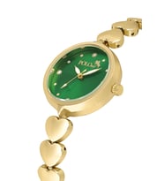 Polo Air Kalp Kordon Kadın Kol Saati Gold Yeşil Renk PL-1556B1x (Yeşil-Gold)