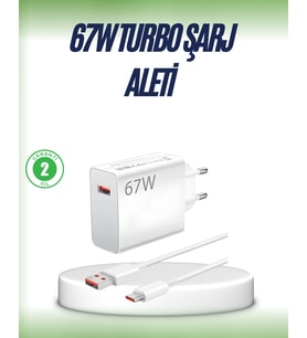 67 Watt Çift Turbo Şarj Adaptörü  Reno 4 5 6 Uyumlu