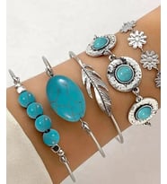 5 PARÇA ÇELİK BİLEKLİK -OPAL TASLI (Gri)