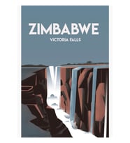 Zimbabve Victoria Şelaleleri Seyahat Posteri Şehir Afişi Tablo Ahşap Poster Dekoratif