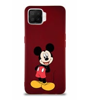 Oppo A73 Soft Premier Kapak Mickey Mouse-B Tasarımlı Silikon Kılıf - Mürdüm (Şeffaf)