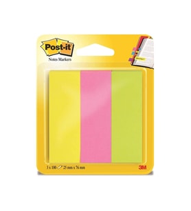 Post-it İndeks 100 Yaprak 25x76 MM Fosforlu 3 Renk İşaretleme Kağıdı 3 x 100 Yaprak