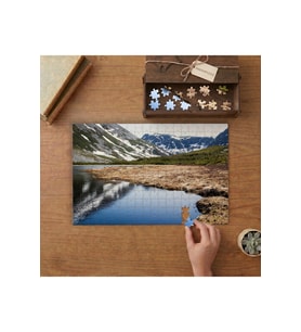 Karlı Dağ Deniz Yansıması Tasarımı 240 parça Ahşap Puzzle Ahşap Kutuda MP04662