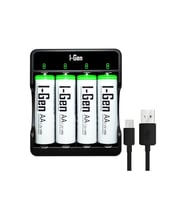 I-Gen G427 4 x USB Pil Şarj Cihazı + 4 Adet 2700 AA Kalem Pilli Set, 4 adet 2700 AA Pil + 4'lü Şarj Aleti