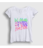 Presmono Kadın Beyaz Love Bites Def Leppard T-Shirt 550271tt