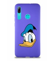 Huawei P Smart 2019 Soft Premier Kapak Donald Duck-B Tasarımlı Silikon Kılıf - Mor (Şeffaf)