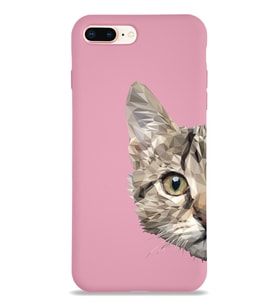 Apple iPhone 8 Plus Uyumlu Lansman Kılıf Catface Tasarımlı Altı Kapalı İçi Kadife Kaplı  Kapak (Şeffaf)