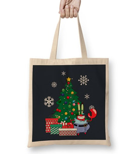 Mr Krabs Around The Christmas Tree Spongebob Bez Çanta Uzun Saplı