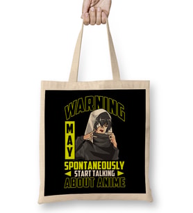 Cute Warning May Spontaneously Start Talking Anime Bez Çanta Uzun Saplı