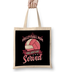 Cute Volleyball Mom You Just Got Served Pun Bez Çanta Uzun Saplı