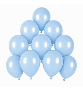 Mavi Renk Lateks makaron Balon (15 cm) - 10 Adet