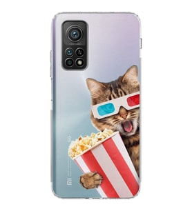PrintiFy Xiaomi Mi 10 T ile Uyumlu Kedi 1 Kamera Korumalı Şeffaf Kılıf