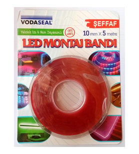 VODASEAL Vodaseal Vhb Şeffaf Led Bantı 10Mm X 5 Mt