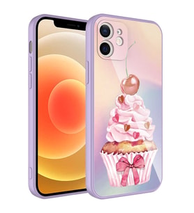 Lexroo iPhone 12 Kılıf Kamera Korumalı Desenli Sert Silikon Epoksi Kılıf - NO11
