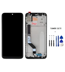 Xiaomi Redmi NOTE 7 Uyumlu Lcd Ekran Dokunmatik Servis ÇITALI SİYAH + TAMİR SETİ