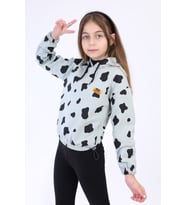 Toontoy Kız Çocuk Komple İnek Baskılı Sweatshirt (Yeşil)