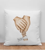 BK Gift Kişiye Özel Renkli Aile El Ele Tasarımlı Beyaz Kırlent Yastık-5, Aile Hediyesi, Ev Dekorasyonu, Yeni Doğum Hediyesi